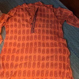 Men Full Sleeve Indian Cotton Long Kurta Casual Wear